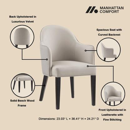Modern Solid Beech Wood and Vegan Armchair