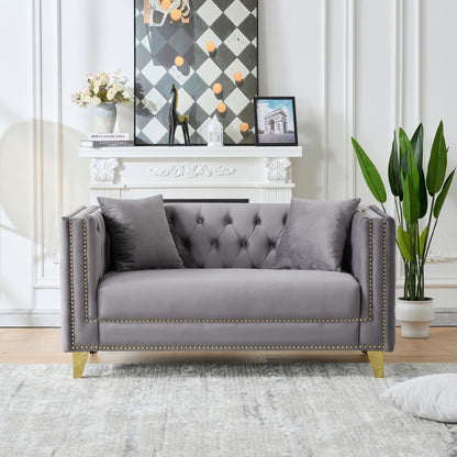2 Seater Button and Tufted Chesterfield Sofa