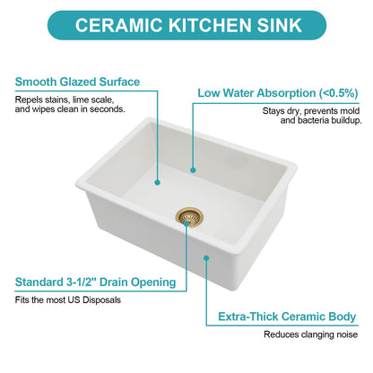 The Dual Mount Ceramic Single Bowl Kitchen Sink