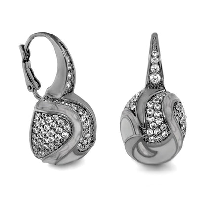 Sweet and Sassy Earring by Lauren G Adams, silver-tone pavé crystal heart earrings, pair on Tampa Home & Garden Store