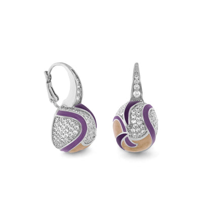 Sweet and Sassy Earrings pair purple enamel with crystal accents silvertone Lauren G Adams on Tampa Home & Garden Store