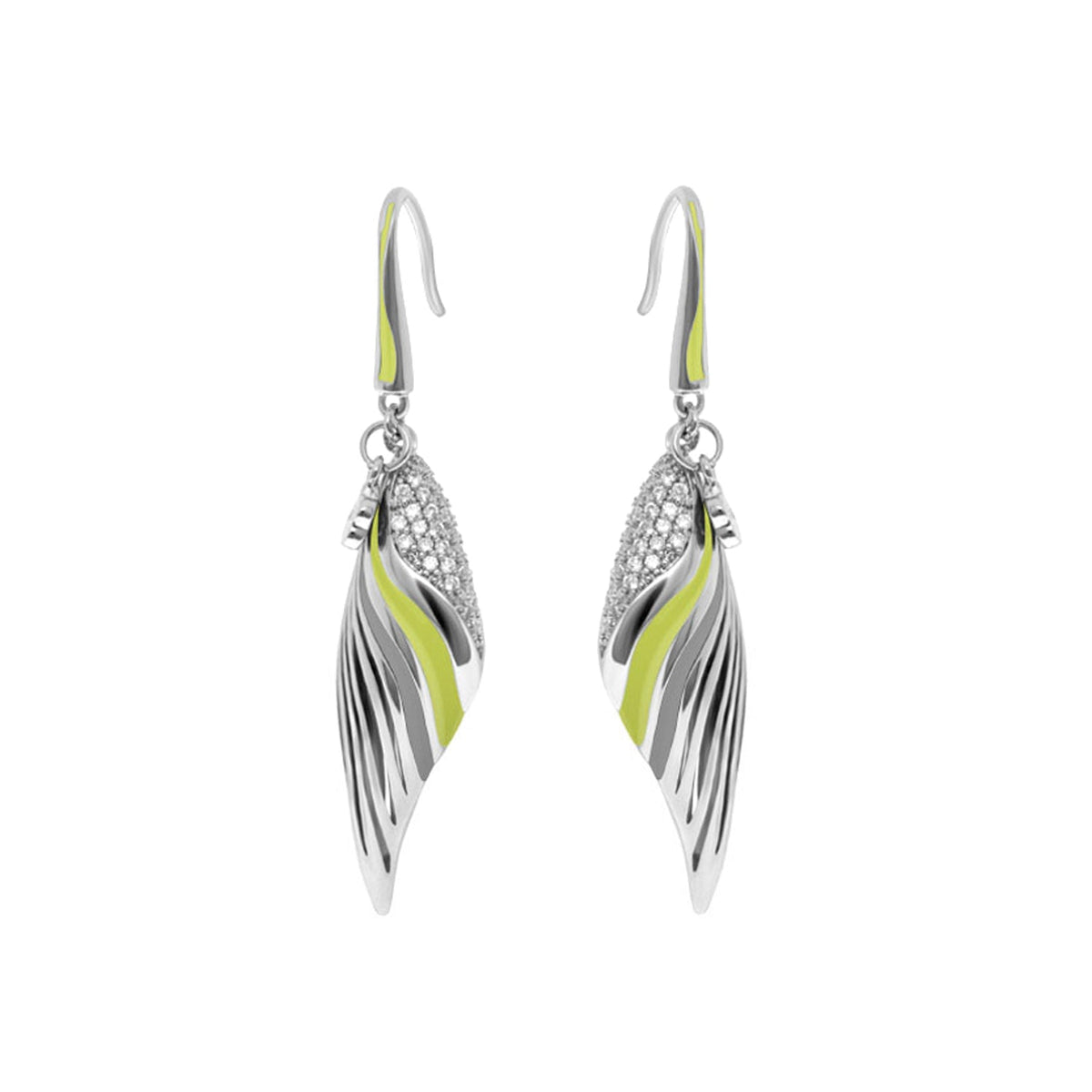 Angel Wings Earrings by Lauren G Adams silver drop earrings neon accents and crystal wings on Tampa Home & Garden Store