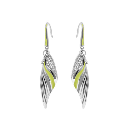 Angel Wings Earrings by Lauren G Adams silver drop earrings neon accents and crystal wings on Tampa Home & Garden Store
