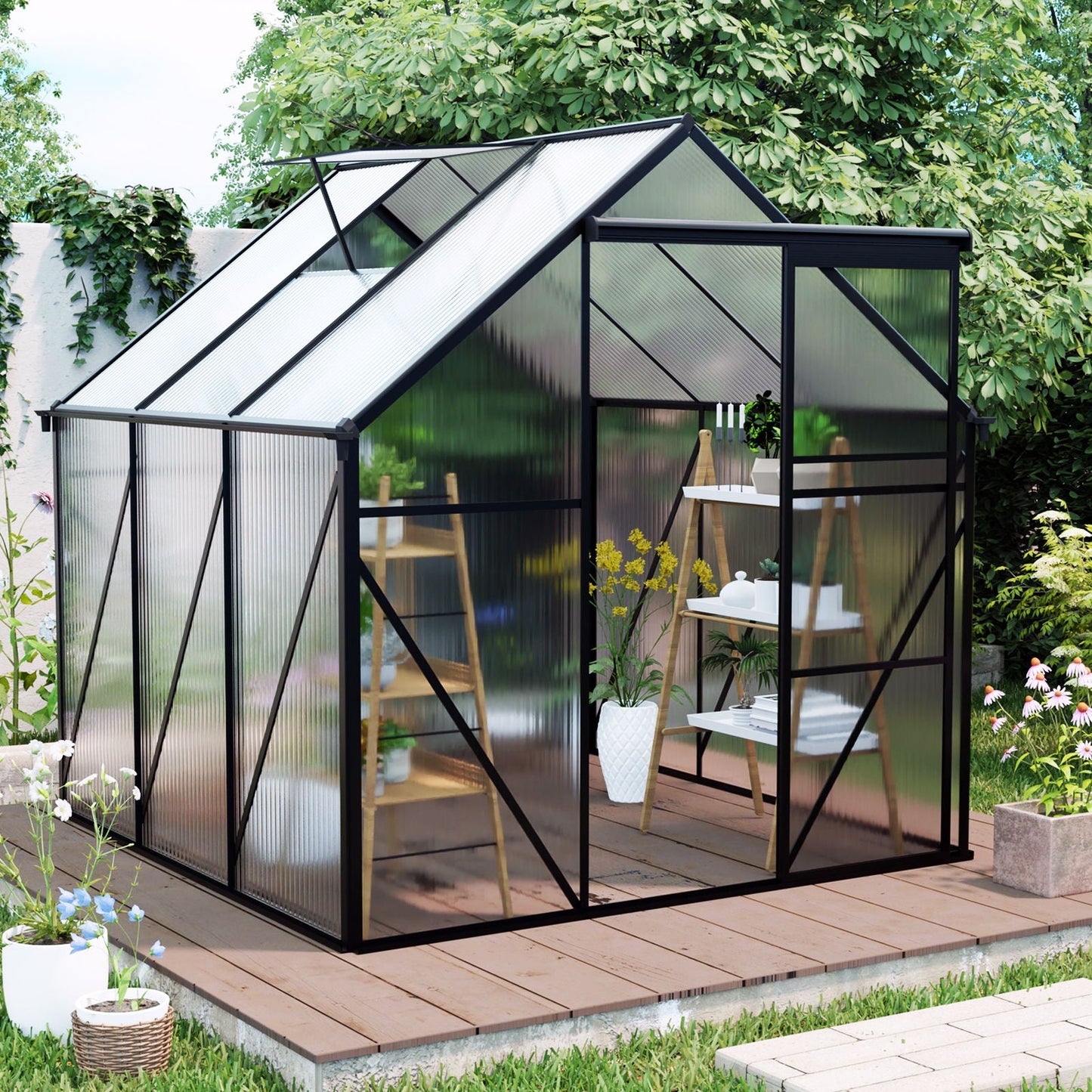 Outdoor Polycarbonate House and Raised Metal Base