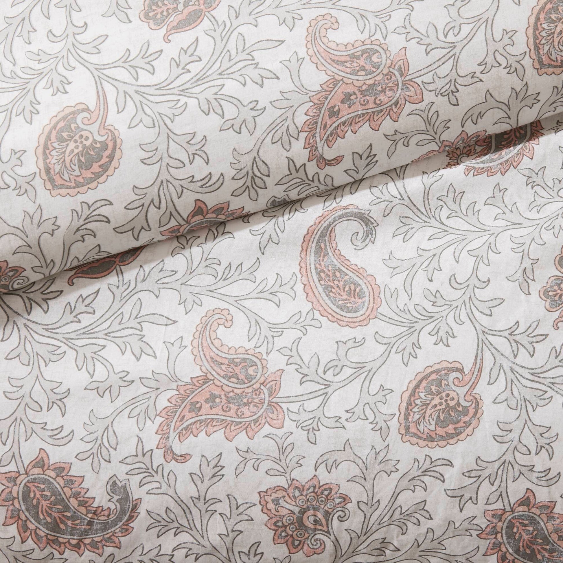 9 Piece Cotton Percale Comforter Set Blush with pink paisley print by HouseOfZazla Quilts on Tampa Home & Garden Store
