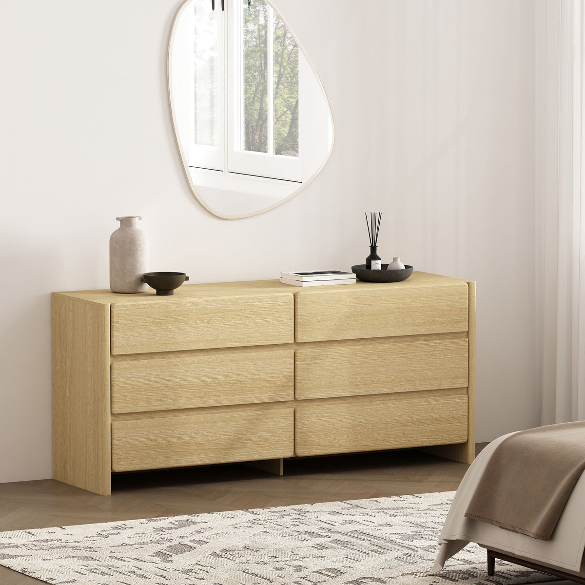 Double wide dresser with 6 drawers in light oak finish by HouseOfZazla on Tampa Home & Garden Store