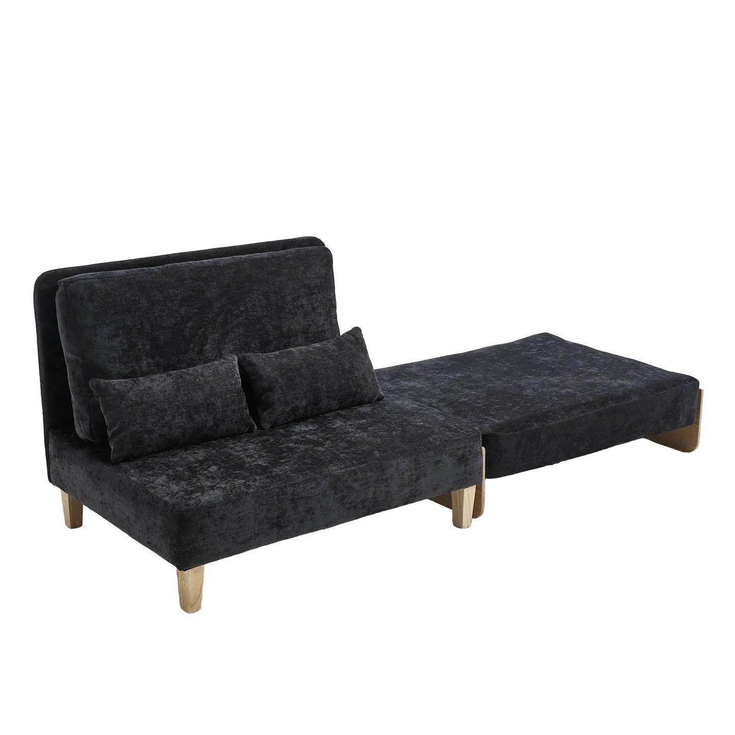 Mid Century Modern Foldable Sofa Bed, 3 Pillows