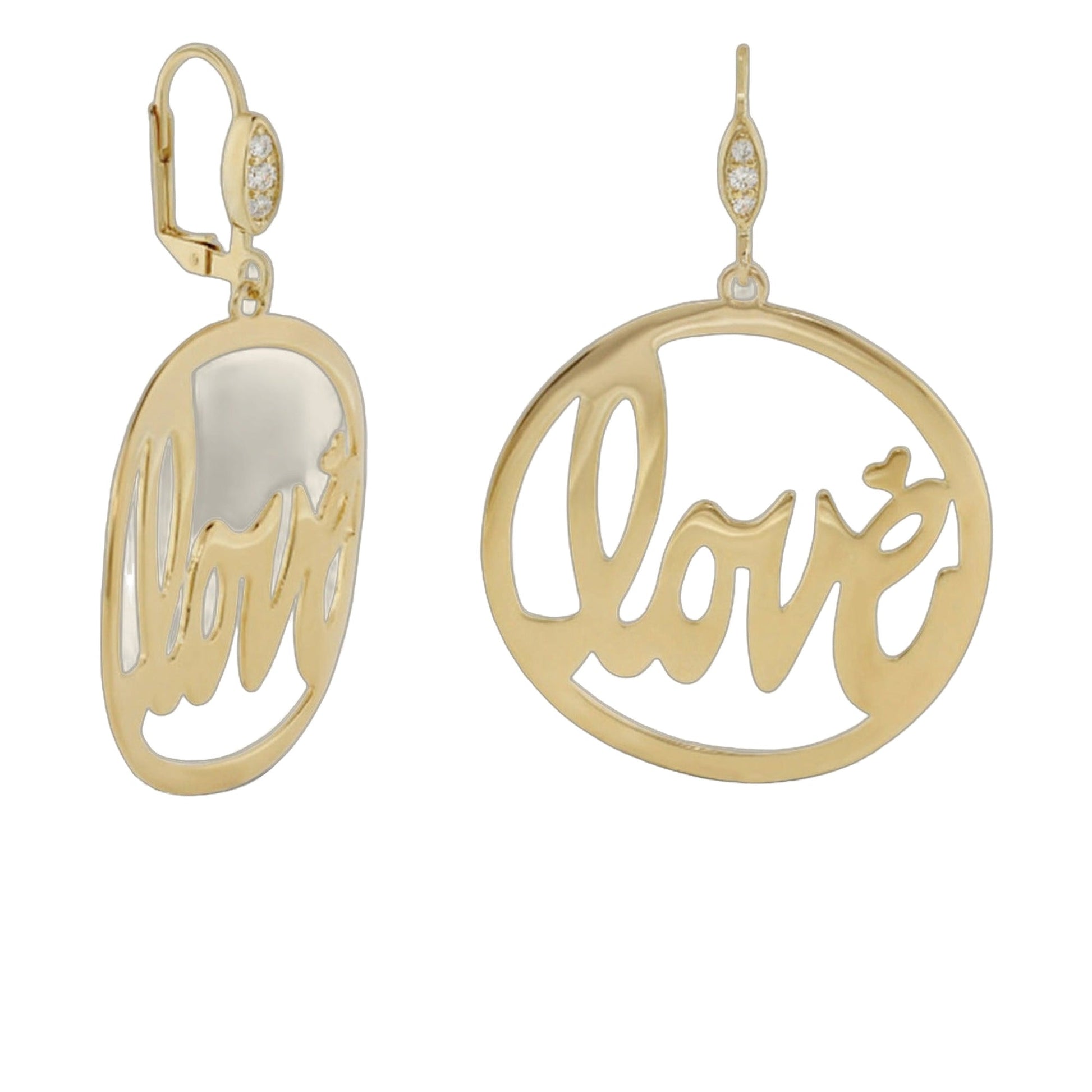 Love Rocks With Love gold-tone chandelier earrings with crystal accents and Love cutout, 2-pc set on Tampa Home & Garden Store