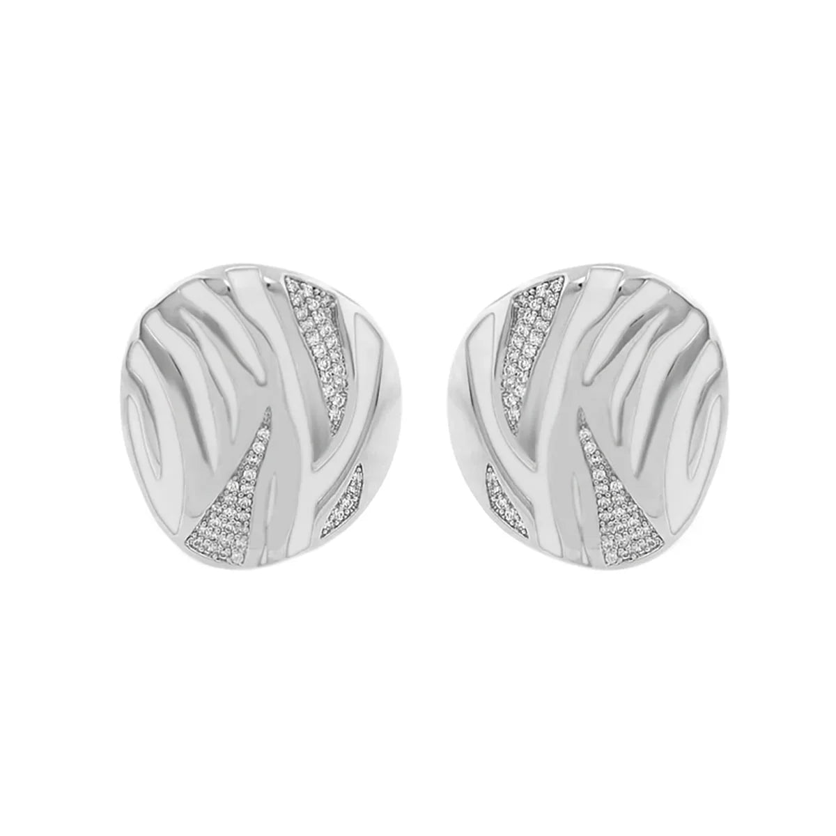 Wild Child Earrings by Lauren G Adams; pair of silver studs with diamonds on Tampa Home & Garden Store