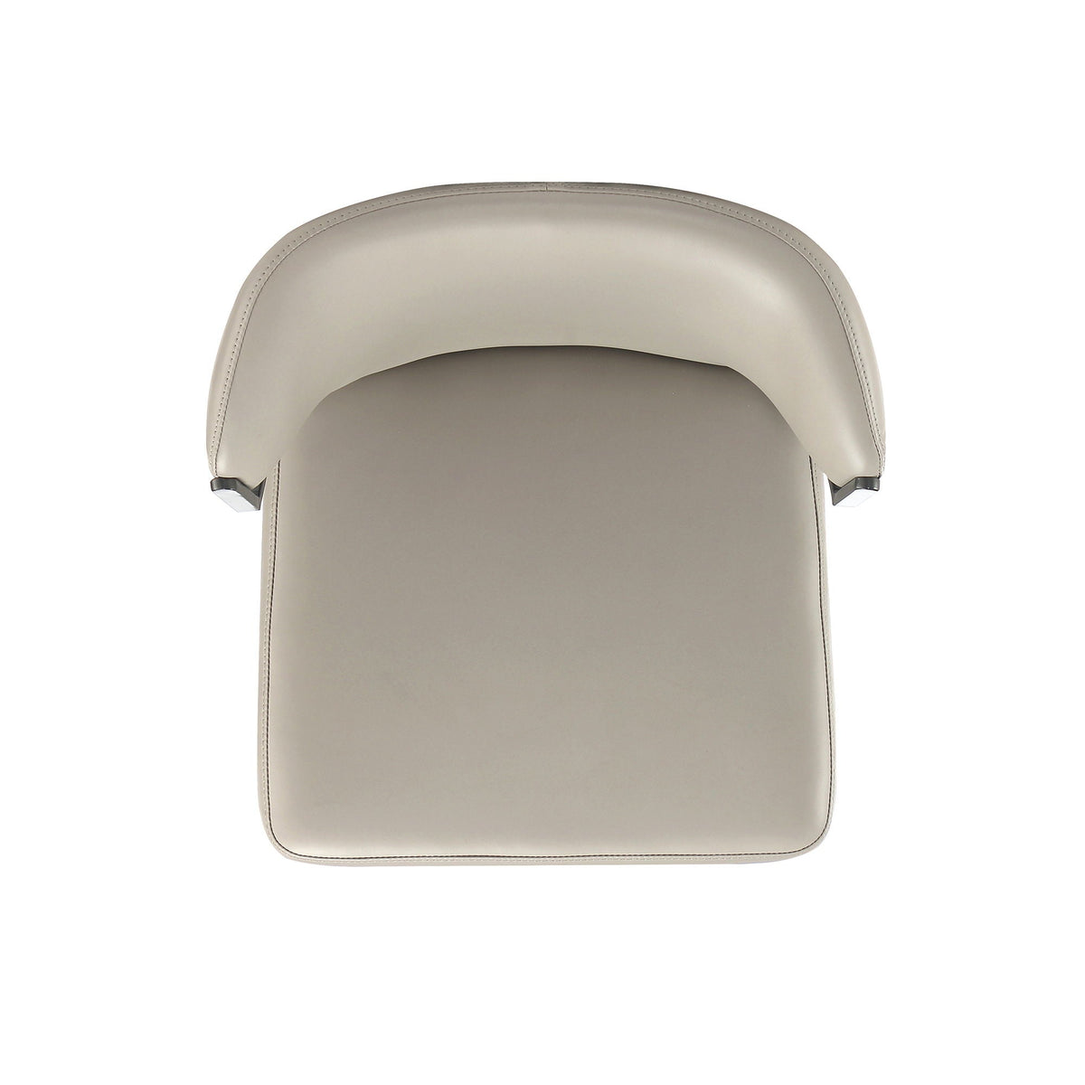 Kirsten chair set of 2 taupe leather with curved back HouseOfZazla on Tampa Home & Garden Store