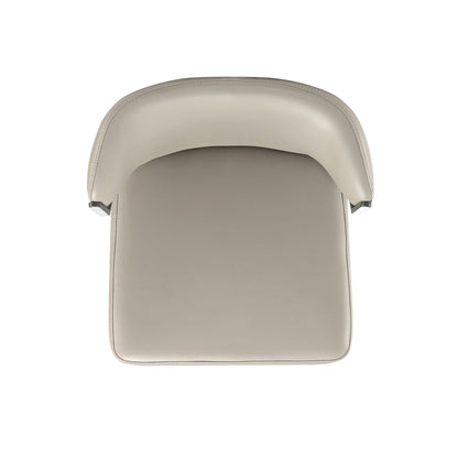 Kirsten chair set of 2 taupe leather with curved back HouseOfZazla on Tampa Home & Garden Store