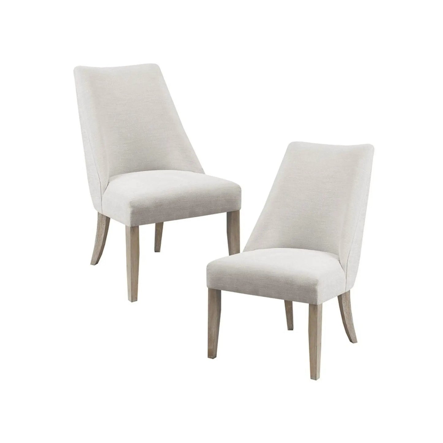 Comfortable Upholstered dining chairs set of 2 cream fabric with wooden legs on Tampa Home & Garden Store