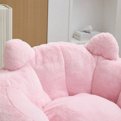 Cat Shaped Bean Bag Sofa with Long Tail in soft pink plush by Unique Piece Furniture on Tampa Home & Garden Store