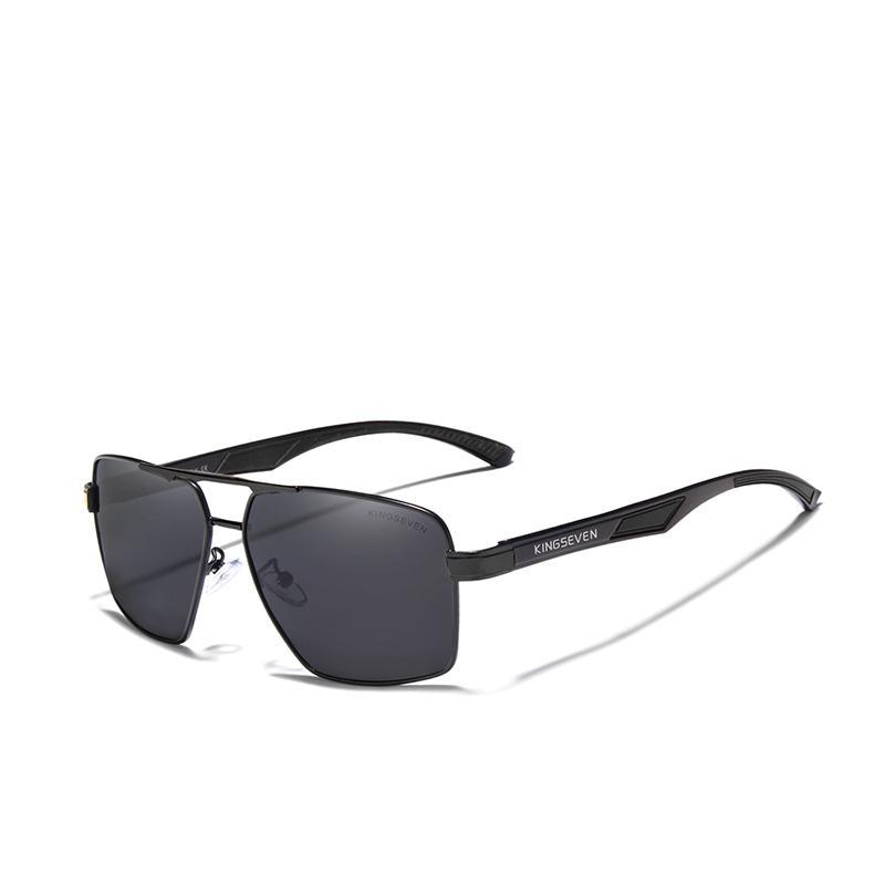 Sunglasses aluminum frame black polarized lenses with KINGSEVEN temple logo UV400 protection on Tampa Home & Garden Store