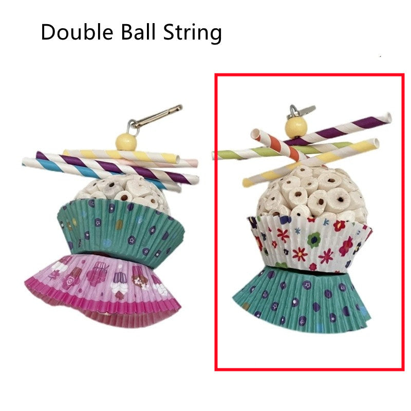 Parrot toy edible soft ball shredding chew with ball string and straws Sell My Stuff on Tampa Home & Garden Store