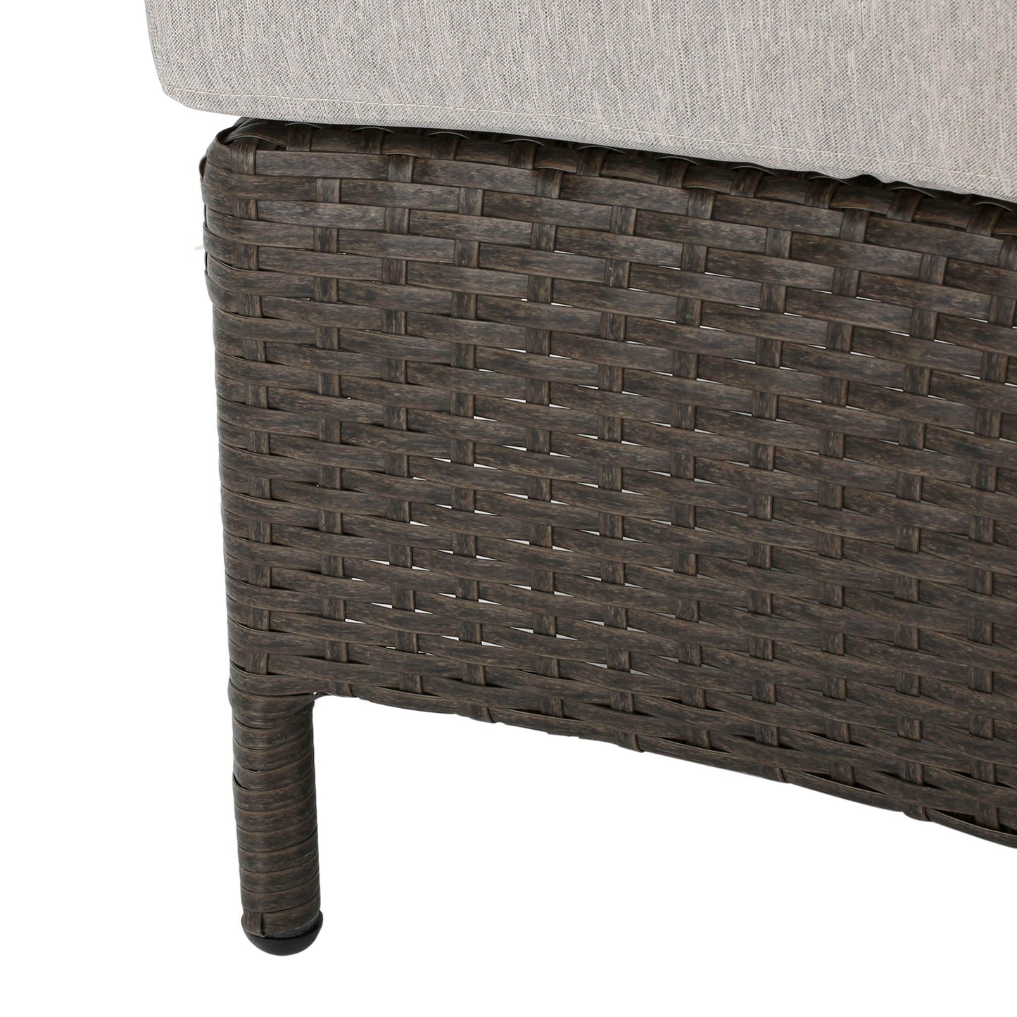 Pt Limon Modern Outdoor Single Sofa by HouseOfZazla; dark brown woven rattan with beige cushion on Tampa Home & Garden Store