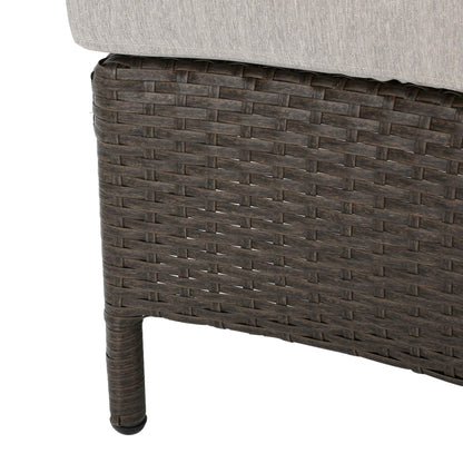 Pt Limon Modern Outdoor Single Sofa by HouseOfZazla; dark brown woven rattan with beige cushion on Tampa Home & Garden Store