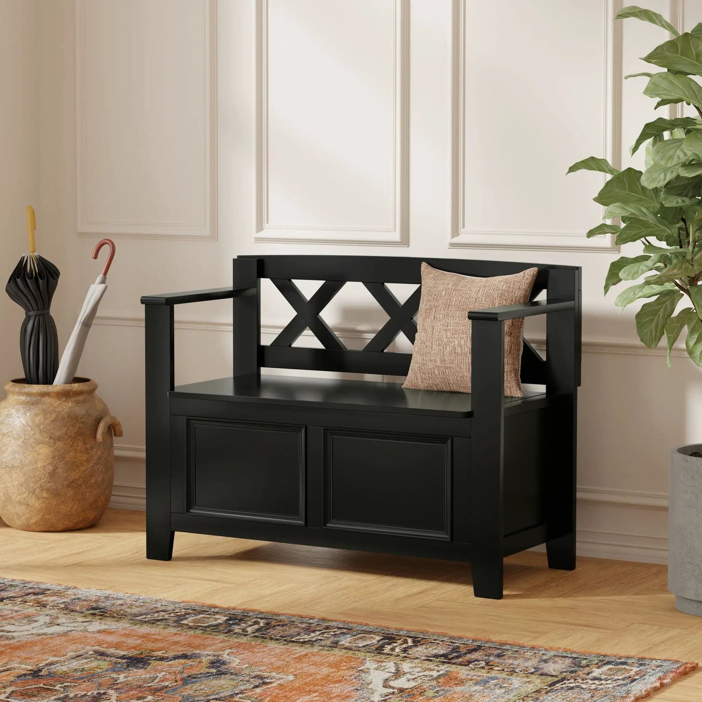 Amherst Small Transitional Entryway Storage Bench