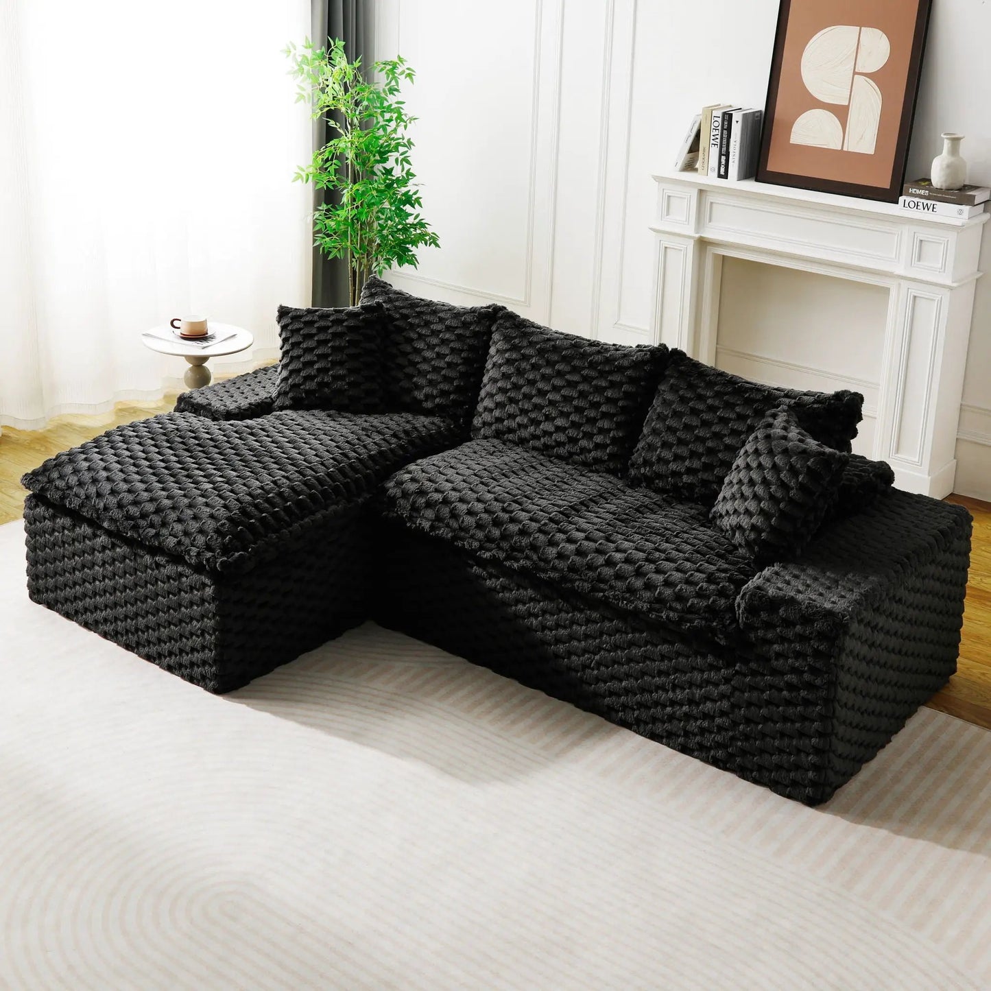 Modular Sofa, Convertible Twin Seat with Chaise
