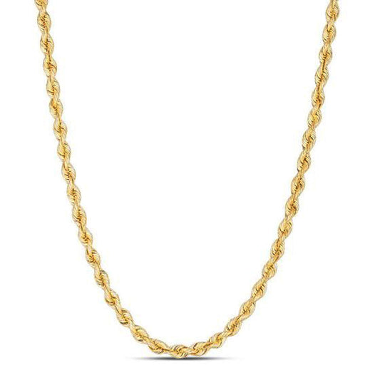 14k yellow gold light rope chain necklace, 3.7mm width, by Bids.com on Tampa Home & Garden Store
