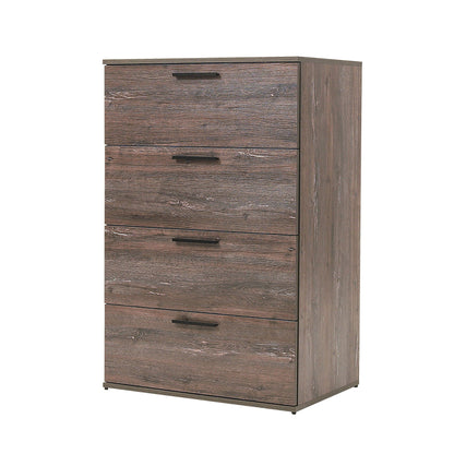 Oliver Farmhouse Jumbo Chest 4-drawer accent chest in dark brown wood with black pulls on Tampa Home & Garden Store