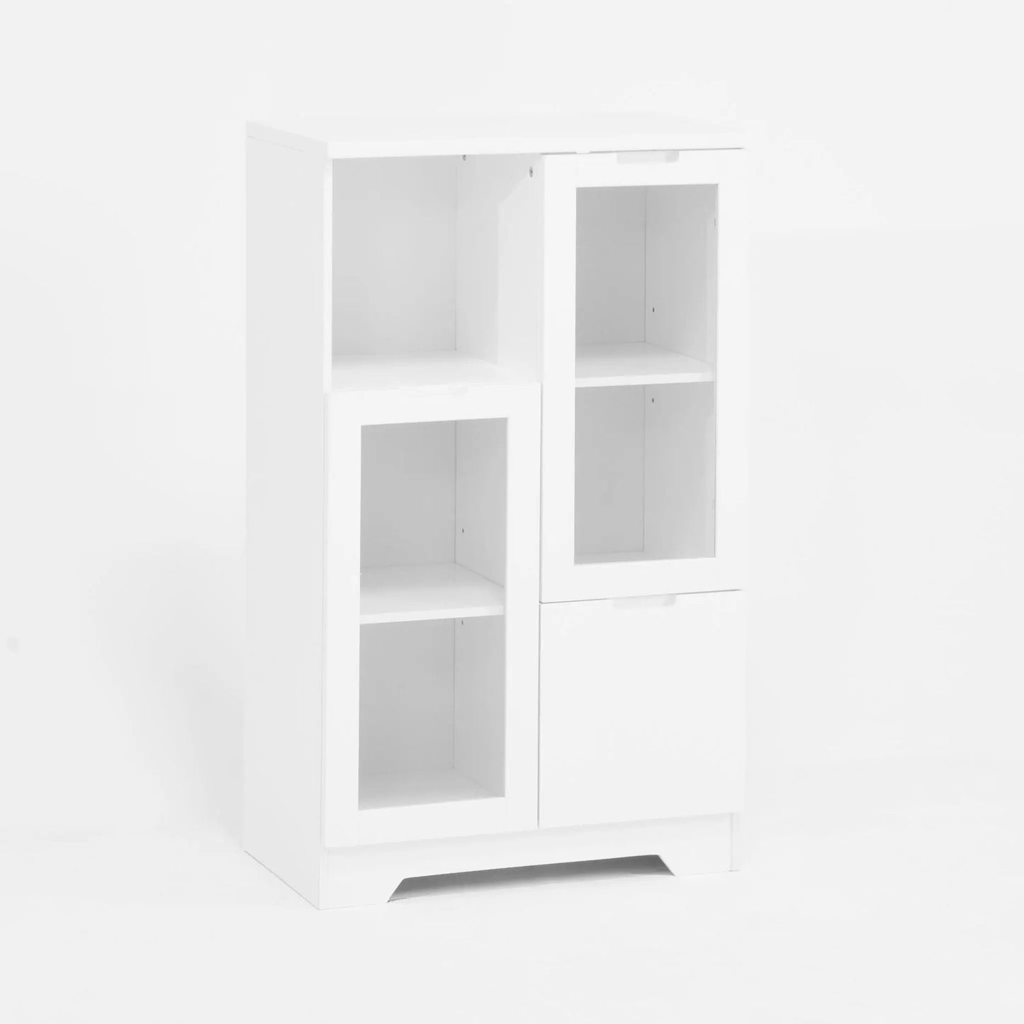 Modern Cabinet with Glass Doors and Drawer