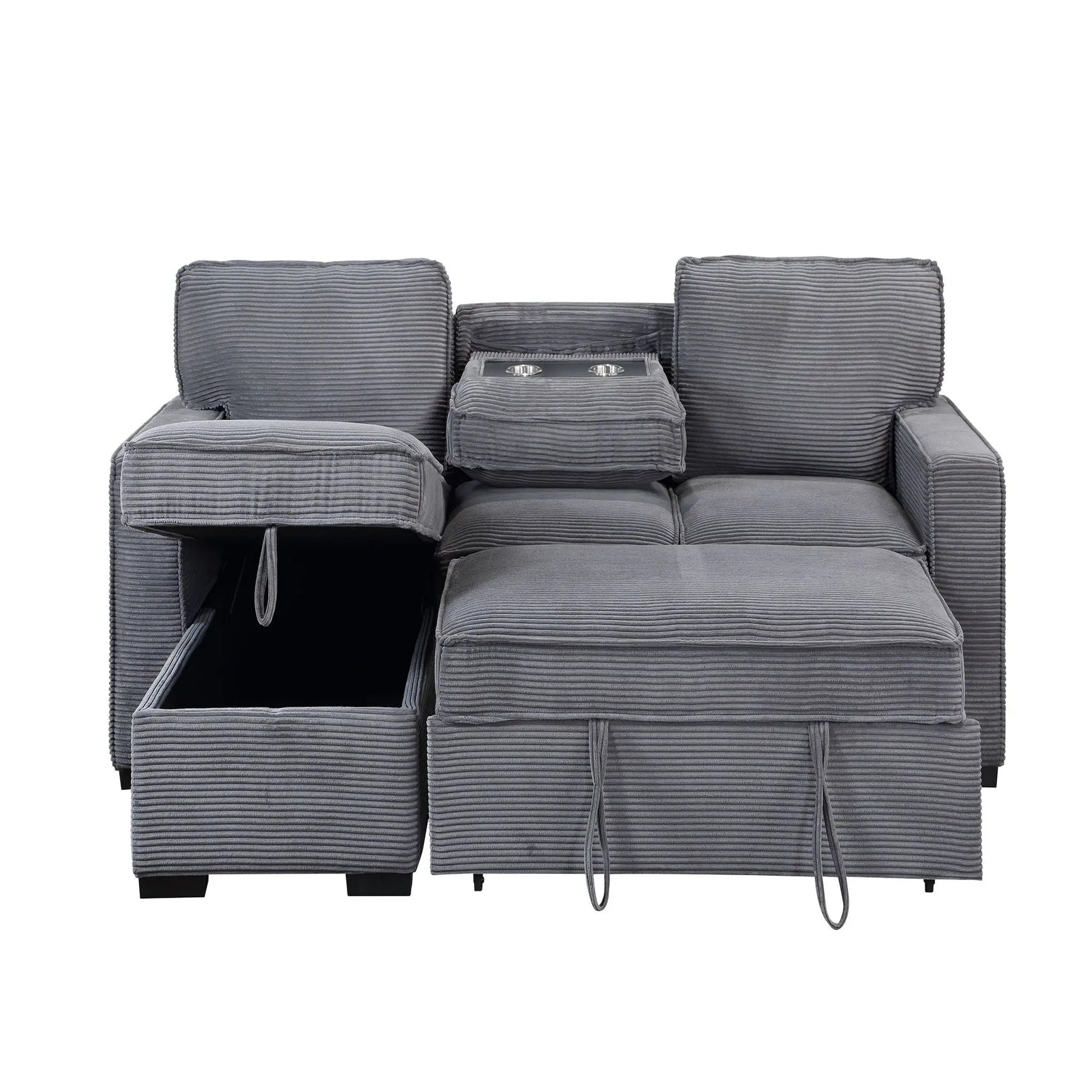 Territory pull-out sofa bed sleeper in dark gray fabric by Unique Piece Furniture on Tampa Home & Garden Store