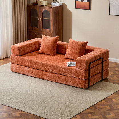 Convertible Floor Sofa Bed with Armrest