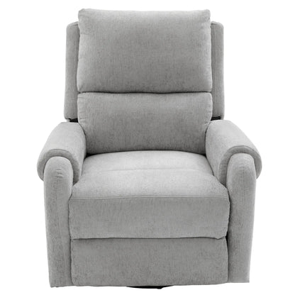 Manual recliner massage chair gray fabric with plush cushions and padded arms on Tampa Home & Garden Store