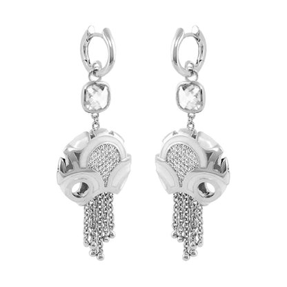 Magic 8 Earrings chandelier by Lauren G Adams with clear crystals and tassels on Tampa Home & Garden Store