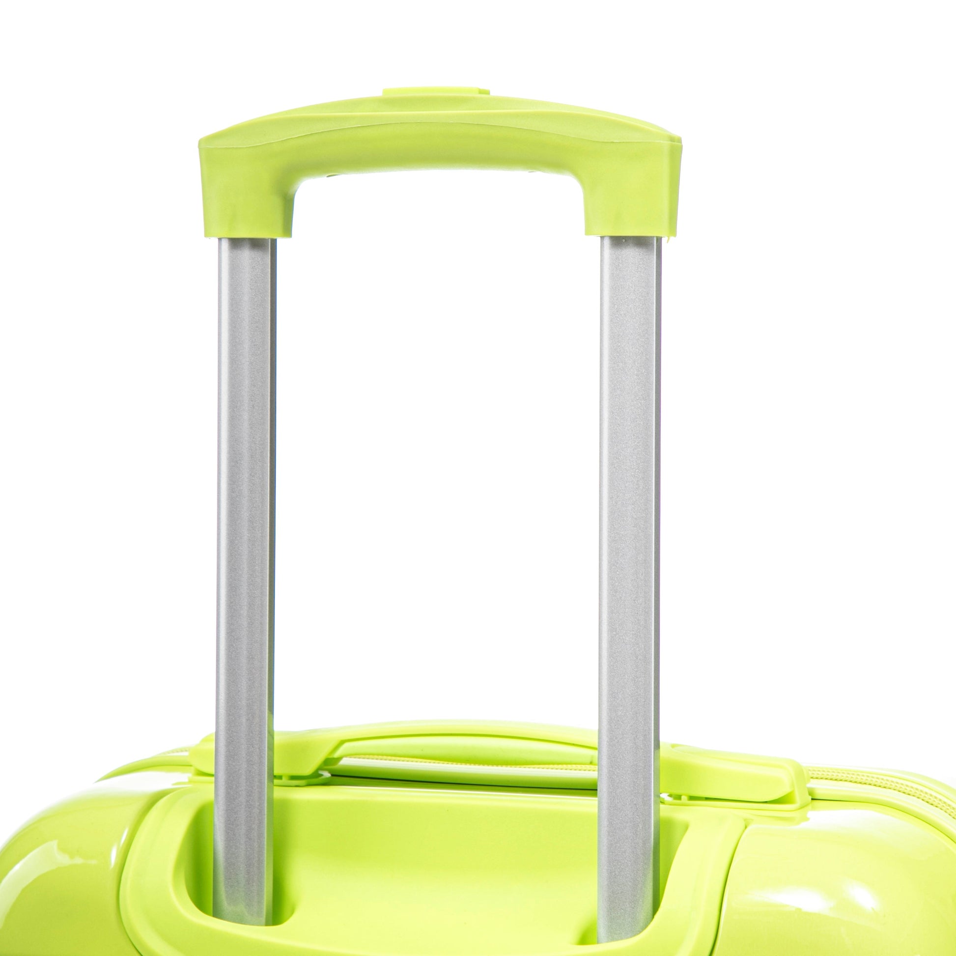 2-Piece PC Spinner Wheel Luggage Set lime green gradient with metal handles on Tampa Home & Garden Store