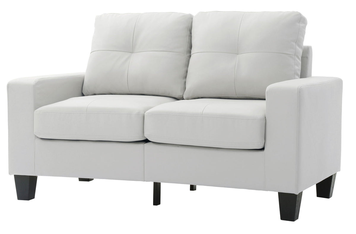 Track Arm Loveseat by HouseOfZazla in light gray fabric with pocket coil comfort on Tampa Home & Garden Store