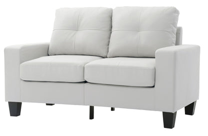 Track Arm Loveseat by HouseOfZazla in light gray fabric with pocket coil comfort on Tampa Home & Garden Store