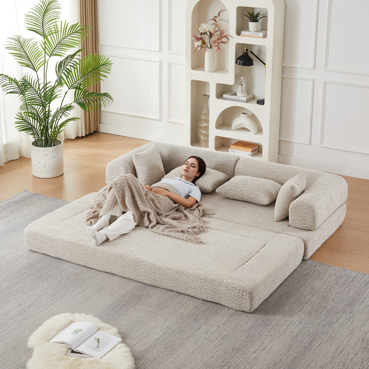 Soft Chenille and Convertible Sleeper Sofa Set