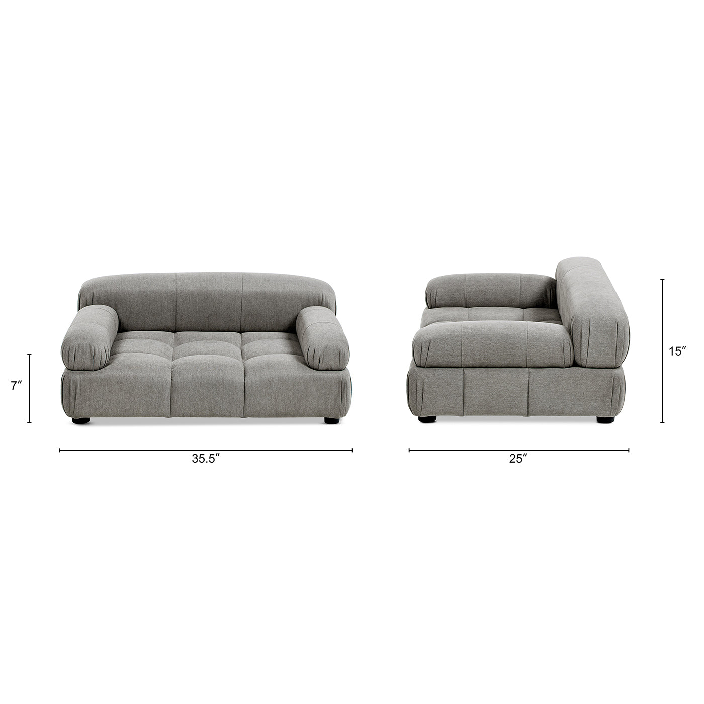 Marcel Upholstered Modern Pet Bed Uptown Gray velvet for small to medium dogs or cats views on Tampa Home & Garden Store