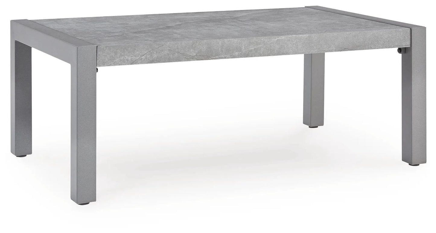 Hurley Park Table Outdoor Aluminum Frame Stone