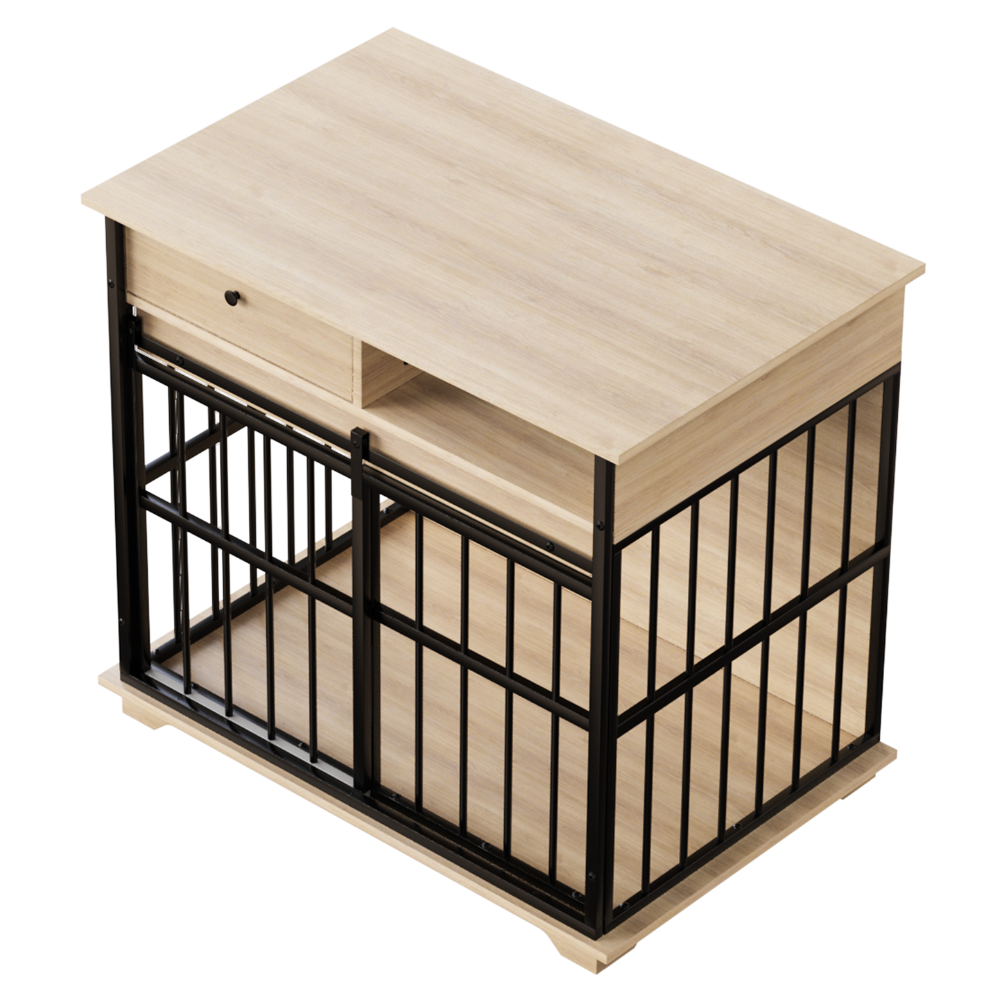 Dog Cage Furniture for Small Dogs pen in natural wood with black frame by HouseOfZazla on Tampa Home & Garden Store