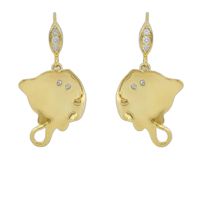 Eau Stingray Earrings gold-tone drop with diamond accents by Lauren G Adams pair on Tampa Home & Garden Store