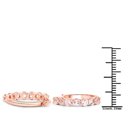 Pair of Morganite earrings 18K rose gold plated sterling silver 1.68ct with clear stones on Tampa Home & Garden Store