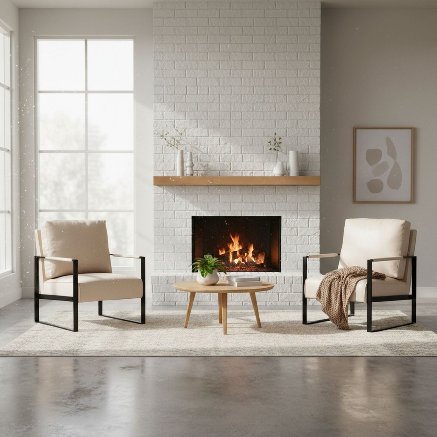 Mid Century Modern Chair With a Metal Frame