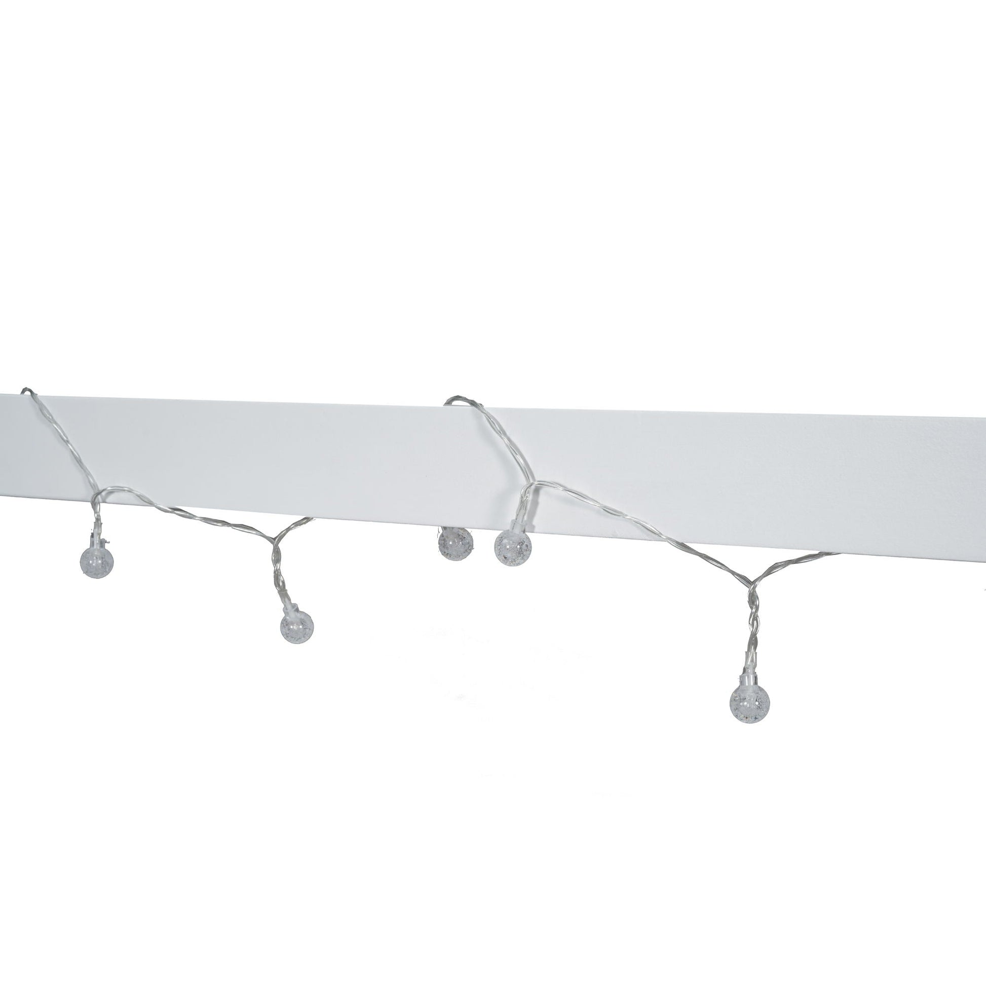 String lights on white beam with glass bulbs, by HouseOfZazla on Tampa Home & Garden Store