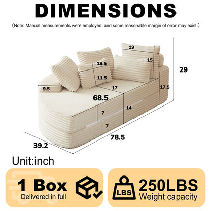Semi Circular 2 in 1 Sofa Bed with Neck Pillow