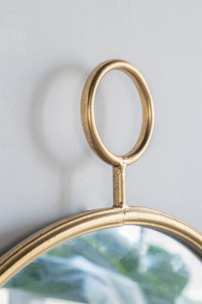 Circle Wall Mirror With Iron Frame Living Room