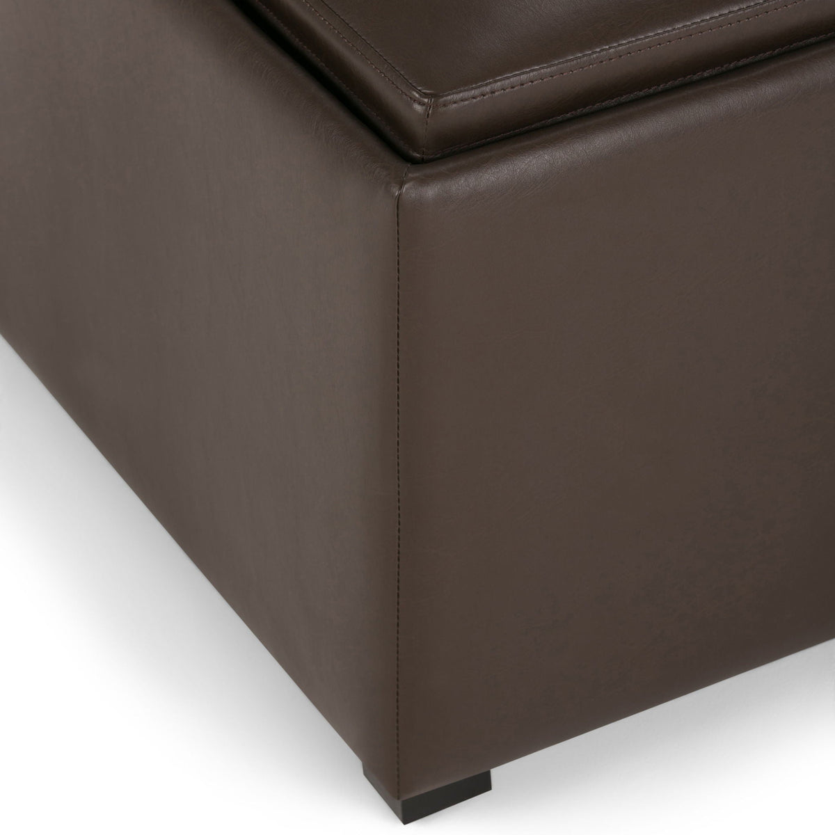 Avalon Square Leather Ottoman Coffee Table with Trays, brown storage ottoman by HouseOfZazla on Tampa Home & Garden Store