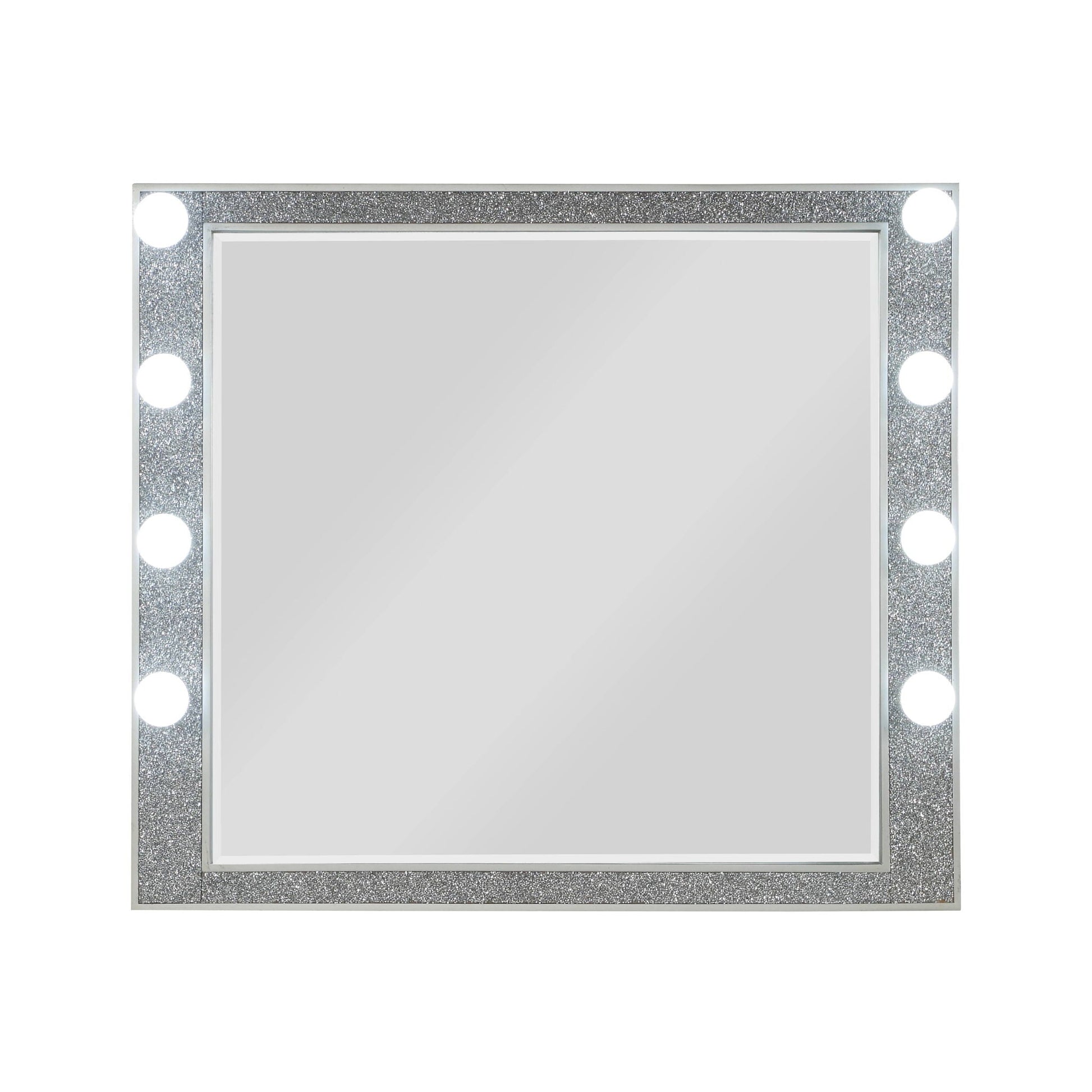 Sliverfluff mirror with light, champagne glitter frame, HouseOfZazla on Tampa Home & Garden Store