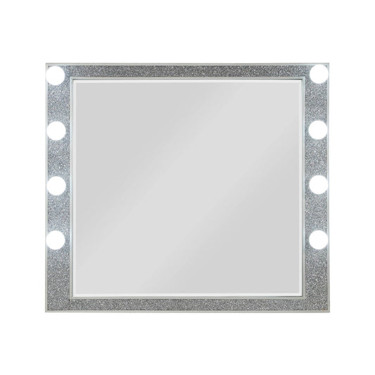 Sliverfluff mirror with light, champagne glitter frame, HouseOfZazla on Tampa Home & Garden Store