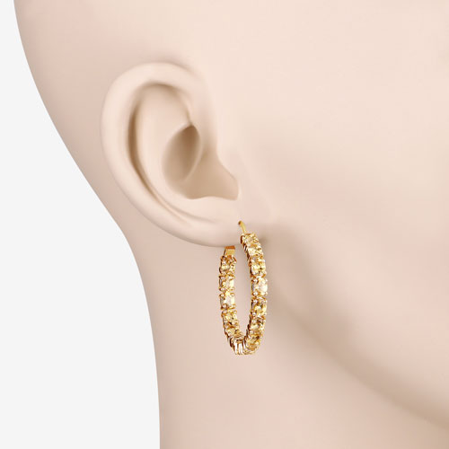 Earrings 4.80 carat citrine pave hoop in gold-tone metal on Tampa Home & Garden Store