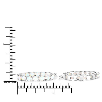 Pair of 2.05ct created opal hoop earrings in .925 sterling silver by Bids.com on Tampa Home & Garden Store