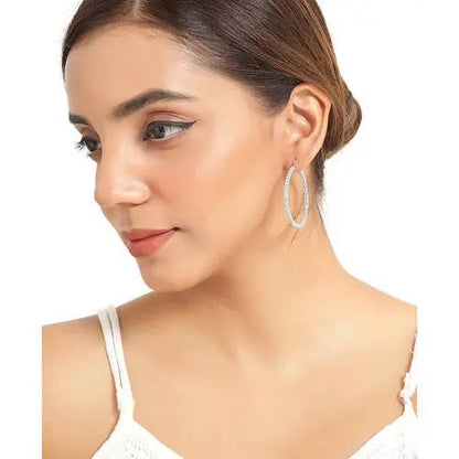Earrings: hoop-style .925 sterling silver with 3.60 ct Swiss blue topaz by Bids.com on Tampa Home & Garden Store