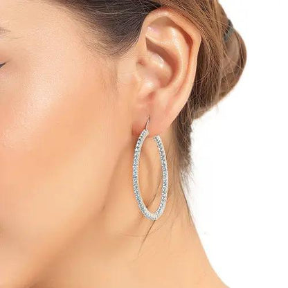 Sterling silver pave hoop earrings with clear crystals on Tampa Home & Garden Store